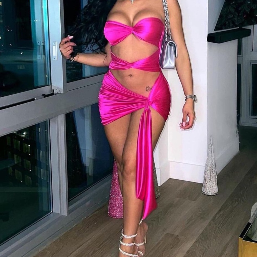 Custom hot pink dress by Stephxdesigns